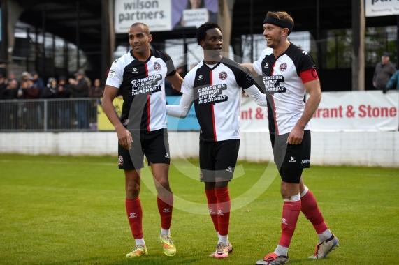 Maidenhead Utd V Hornchurch Ryan Peters first match in charge1-0 goal celebration
