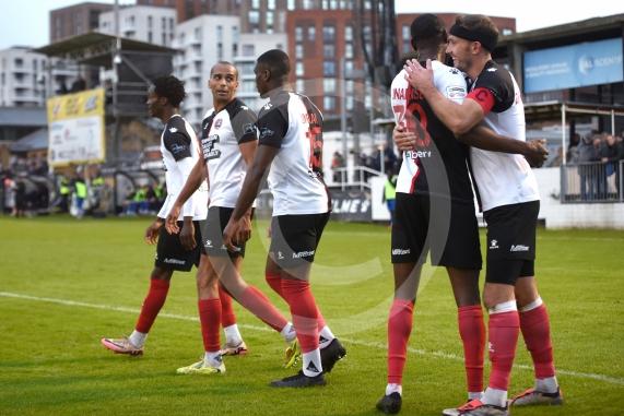 Maidenhead Utd V Hornchurch Ryan Peters first match in charge1-0 goal celebration