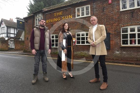 New management is taking over The Rising Sun pub in Hurley. L-R Adam Harman, Mandy Prince and Edward HorneThe Rising Sun pub in Hurley