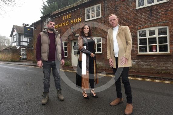 New management is taking over The Rising Sun pub in Hurley. L-R Adam Harman, Mandy Prince and Edward HorneThe Rising Sun pub in Hurley