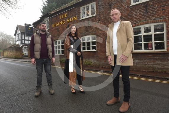New management is taking over The Rising Sun pub in Hurley. L-R Adam Harman, Mandy Prince and Edward HorneThe Rising Sun pub in Hurley