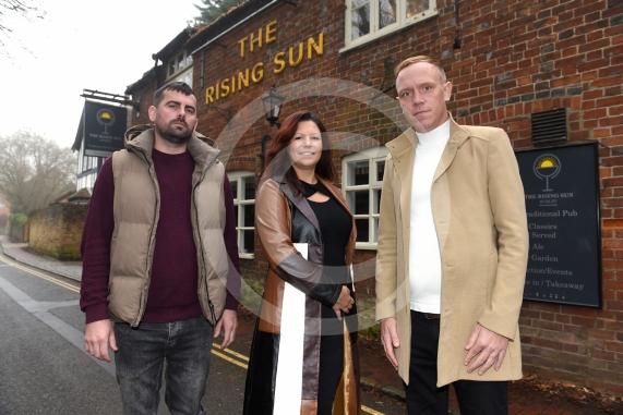 New management is taking over The Rising Sun pub in Hurley. L-R Adam Harman, Mandy Prince and Edward HorneThe Rising Sun pub in Hurley