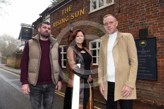 New management is taking over The Rising Sun pub in Hurley. L-R Adam Harman, Mandy Prince and Edward HorneThe Rising Sun pub in Hurley
