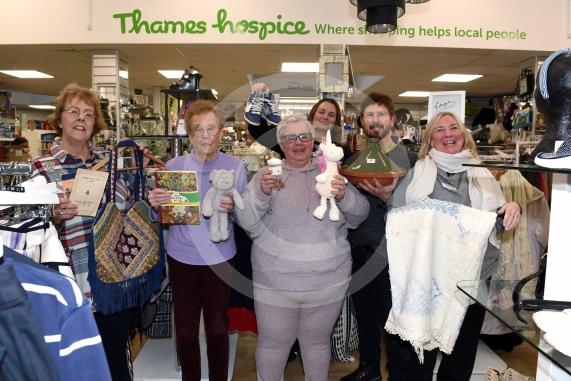 Thames Hospice feature looks at the role of its charity shops and the importance of donations.Emma Taylor, Dedworth Shop Manager, and other staff at the shop. Thames Hospice shop  67 Dedworth Rd, Windsor 