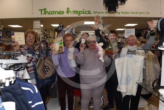 Thames Hospice feature looks at the role of its charity shops and the importance of donations.Emma Taylor, Dedworth Shop Manager, and other staff at the shop. Thames Hospice shop  67 Dedworth Rd, Windsor 