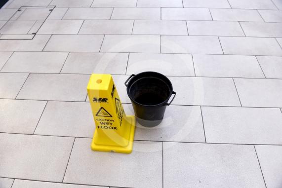 Buckets for leaks, Nicholsons Centre, Maidenhead