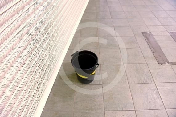 Buckets for leaks, Nicholsons Centre, Maidenhead