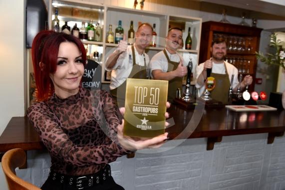 The Crown, Burchetts  GreenDominic Chapman and the team with the top 50 Gastropub award. They came 22nd.