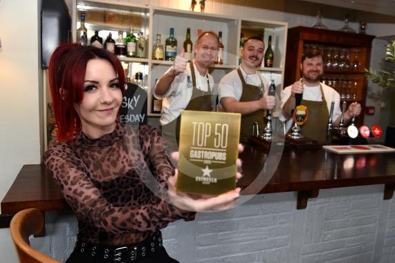 The Crown, Burchetts  GreenDominic Chapman and the team with the top 50 Gastropub award. They came 22nd.