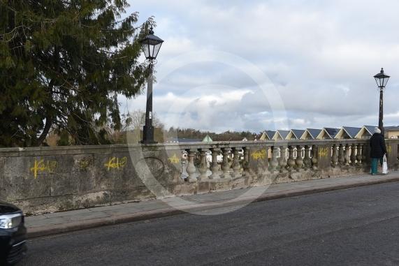 Maidenhead BridgeYellow Grafitti on the bridge