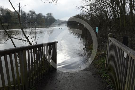 Flooded Higginson Park in  Marlow