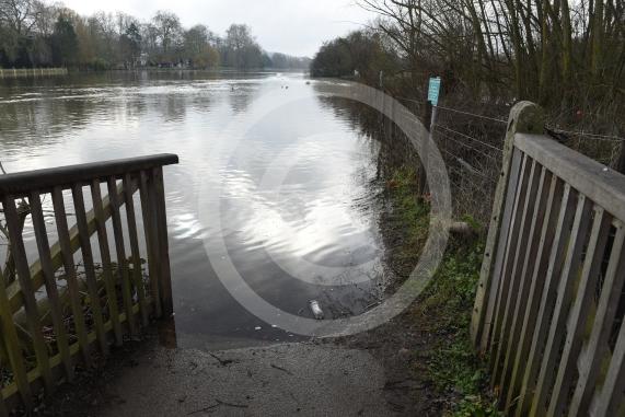 Flooded Higginson Park in  Marlow