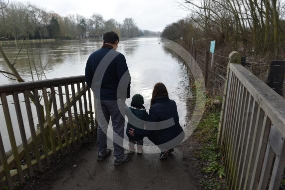 Flooded Higginson Park in  Marlow