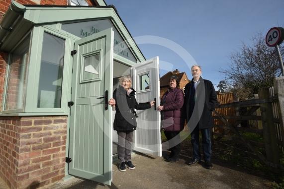 Braywood Memorial Hall, Fifield Road, Fifield was damaged after a car smashed into it last year. Committee members L-R Barbara Frame, Catherine Martin, David Burroughs