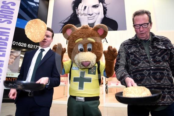 Nicholsons Centre,  MaidenheadPancake Day, Shrove Tuesday&lsquo;Flip the Pancake &ndash; get a prize!&rsquo;MP Joshua Reynolds, Andrew Ingram