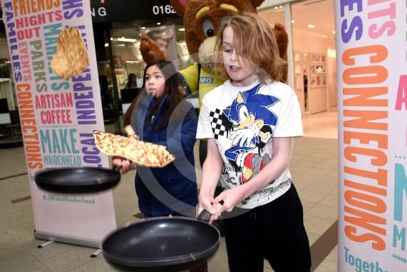 Nicholsons Centre,  MaidenheadPancake Day, Shrove Tuesday&lsquo;Flip the Pancake &ndash; get a prize!&rsquo;Noah  Dela Pena 6, Isabella Forisky 6