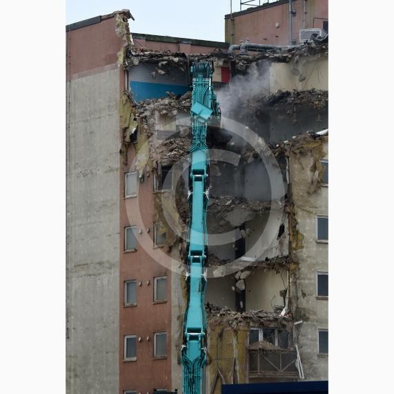 Sawyers Crescent, WindsorWork has started on demolishing the flats.First block of flats to be demolished. 