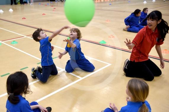 Government 60 active minutes scheme.Active 60 Festival for 5 to 7 yr olds were organised & delivered by Ascot & Maidenhead School Sport Partnership. Braywick Leisure Centre sports hall, MaidenheadSt Mary's School