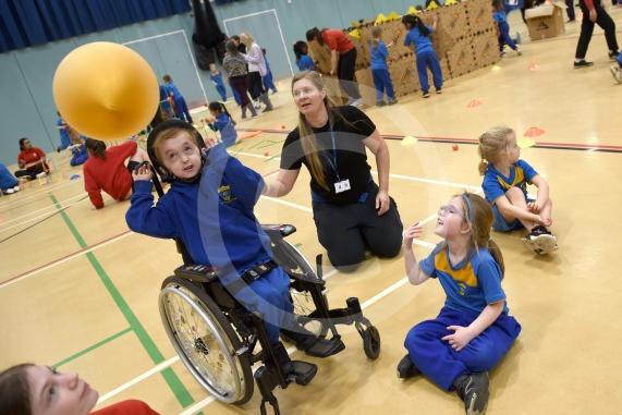 Government 60 active minutes scheme.Active 60 Festival for 5 to 7 yr olds were organised & delivered by Ascot & Maidenhead School Sport Partnership. Braywick Leisure Centre sports hall, MaidenheadSt Mary's School