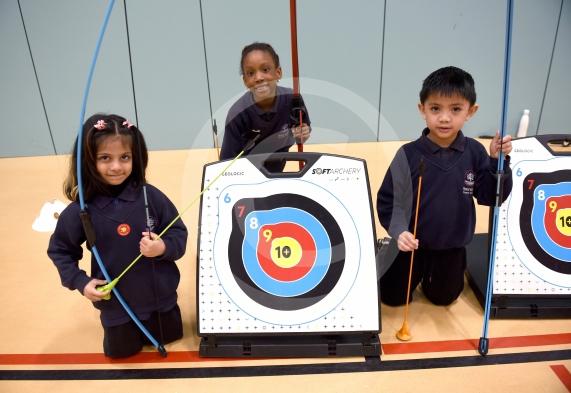 Government 60 active minutes scheme.Active 60 Festival for 5 to 7 yr olds were organised & delivered by Ascot & Maidenhead School Sport Partnership. Braywick Leisure Centre sports hall, MaidenheadRiverside School