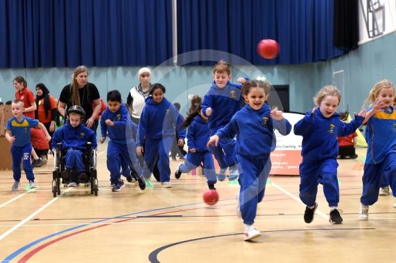 Government 60 active minutes scheme.Active 60 Festival for 5 to 7 yr olds were organised & delivered by Ascot & Maidenhead School Sport Partnership. Braywick Leisure Centre sports hall, MaidenheadSt Mary's School