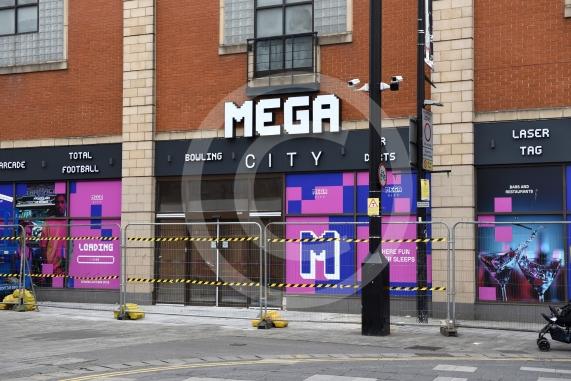 The new Mega City that will be opening on Slough High Street . It will feature lots of entertainment and games facilities. Signage has now gone up. 