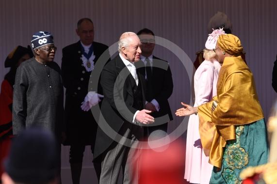 Nigerian state visit, WindsorKing Charles, Queen Camilla, President Bola Ahmed Tinubu and his wife, first lady Oluremi Tinubu.The King, the Queen and the Prince and Princess of Wales welcomed the Nigerian president to Windsor at the start of the first state visit to the UK by the West African nation in nearly 40 years.18.3.26Photos by Ian Longthorne