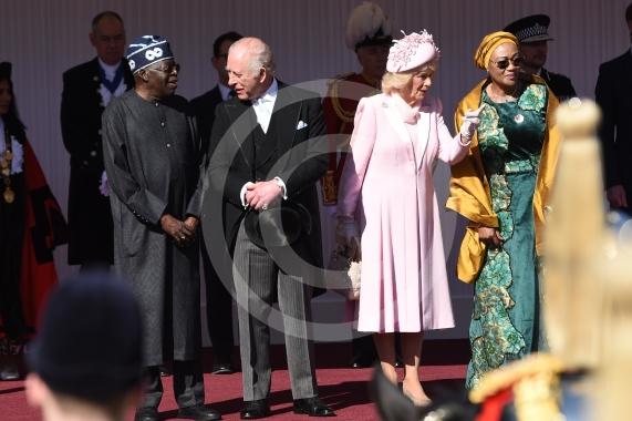 Nigerian state visit, WindsorKing Charles, Queen Camilla, President Bola Ahmed Tinubu and his wife, first lady Oluremi Tinubu.The King, the Queen and the Prince and Princess of Wales welcomed the Nigerian president to Windsor at the start of the first state visit to the UK by the West African nation in nearly 40 years.18.3.26Photos by Ian Longthorne