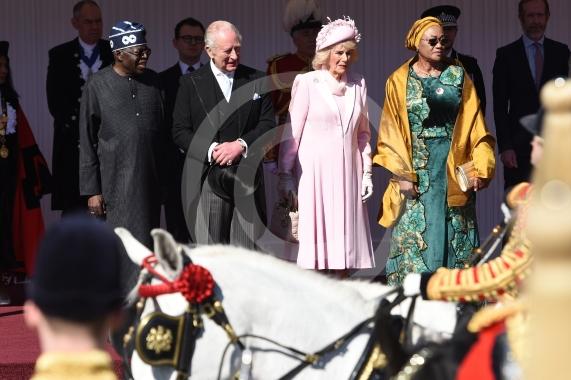 Nigerian state visit, WindsorKing Charles, Queen Camilla, President Bola Ahmed Tinubu and his wife, first lady Oluremi Tinubu.The King, the Queen and the Prince and Princess of Wales welcomed the Nigerian president to Windsor at the start of the first state visit to the UK by the West African nation in nearly 40 years.18.3.26Photos by Ian Longthorne