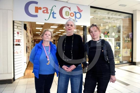 Craft Coop Maidenhead, Nicholsons CentreThe Craft Coop is appealing for help to find a new home ahead of the closure of the Nicholsons Centre.L-R Anne Briggs (Manager), Teresa Mills (Director), Izabela Ignatowska (Manager)