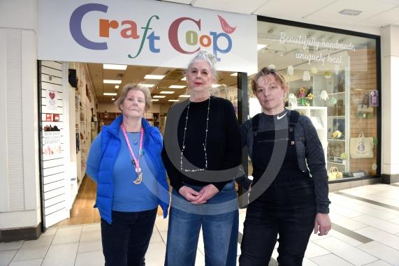 Craft Coop Maidenhead, Nicholsons CentreThe Craft Coop is appealing for help to find a new home ahead of the closure of the Nicholsons Centre.L-R Anne Briggs (Manager), Teresa Mills (Director), Izabela Ignatowska (Manager)